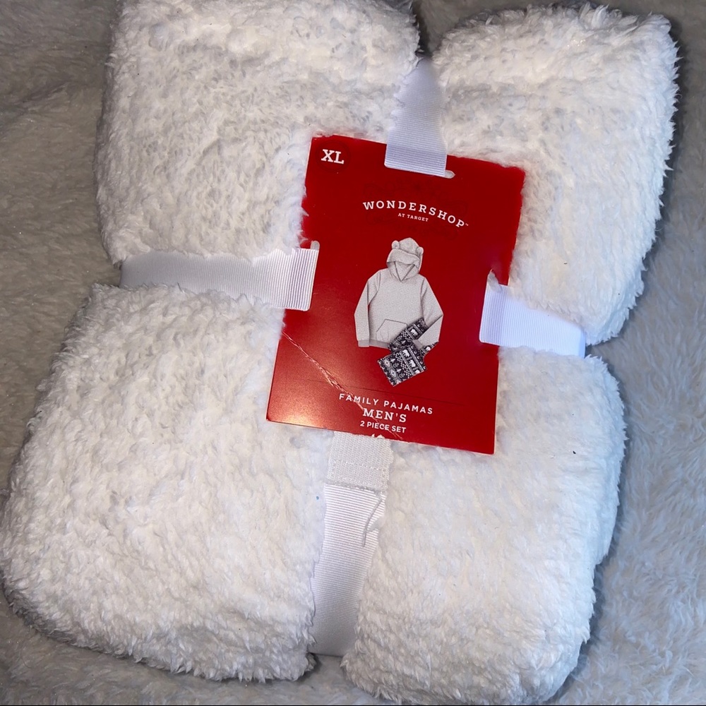 XL men’s Christmas plush pajamas.